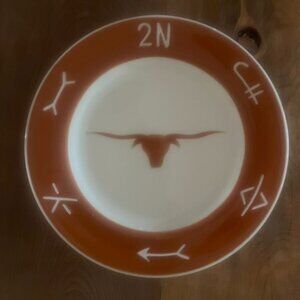 VtgJackson China 2N Western Longhorn Dinner Plate 9 3/4" Restaurant Ware USA